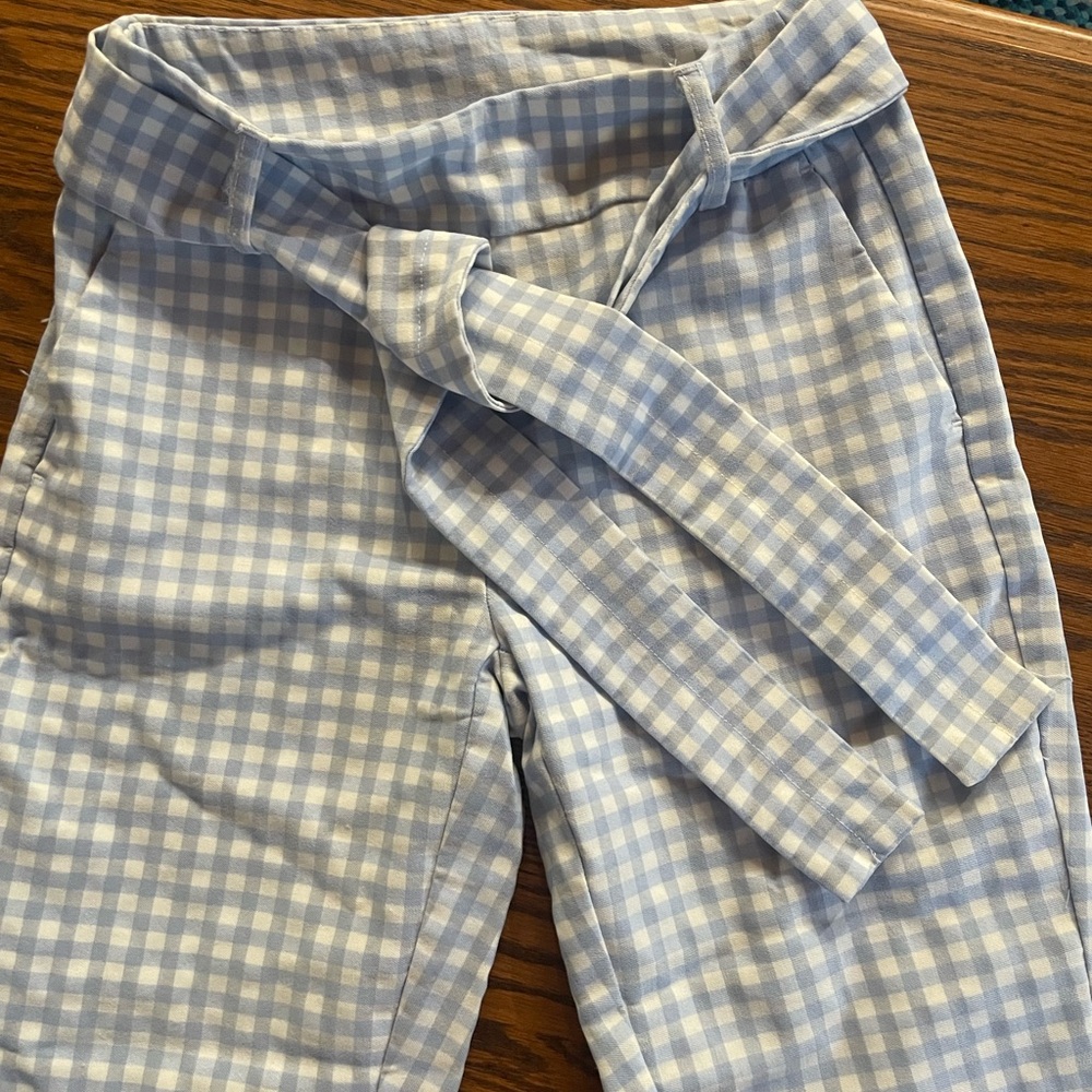 Jules & Leopold Light Blue and White Gingham Pants